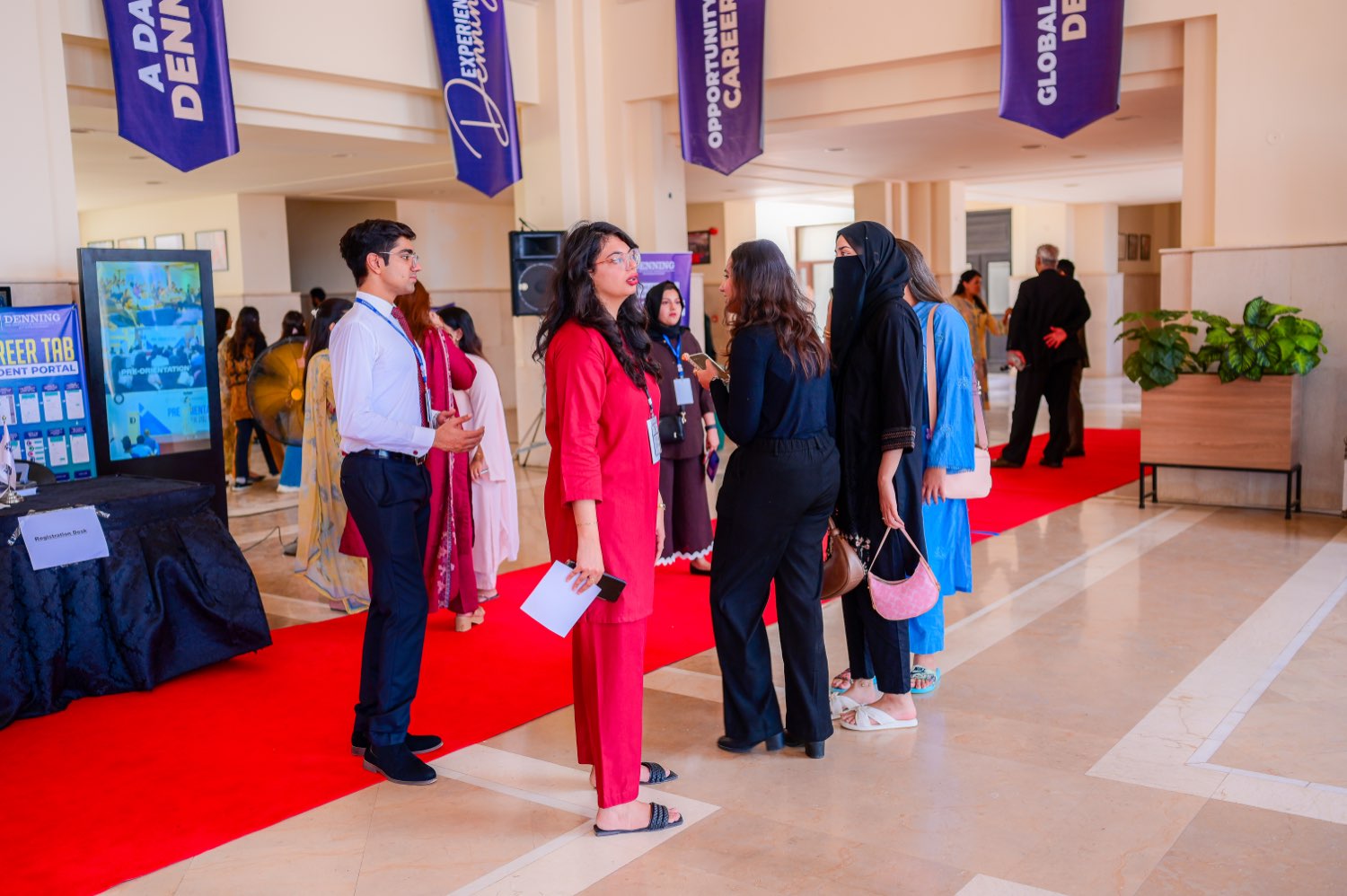Visitors arriving at the Denning open house